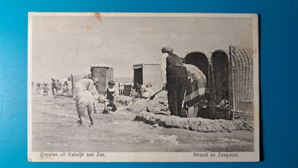 Katwijk aan Zee, strand en zeegenot 1929, Ophalen of Verzenden, 1920 tot 1940, Gelopen, Zuid-Holland