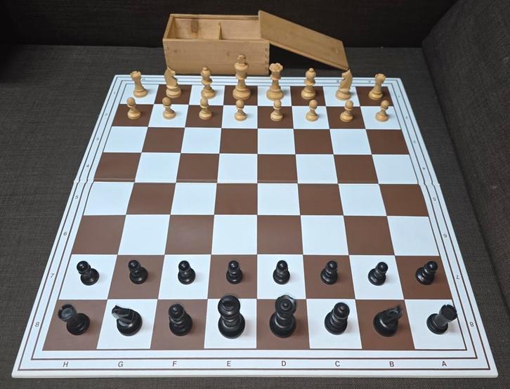 Opvouwbaar Schaakbord + Schaakstukken, Hobby en Vrije tijd, Gezelschapsspellen | Bordspellen, Ophalen of Verzenden