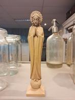 Houten Madonna Beeld - Handgesneden Religieus Kunstwerk, Antiek en Kunst, Kunst | Beelden en Houtsnijwerken, Ophalen of Verzenden