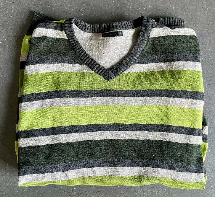 Mooie gestreepte heren trui Human Nature XXL, Kleding | Heren, Truien en Vesten, Zo goed als nieuw, Overige maten, Groen, Ophalen of Verzenden