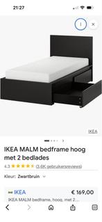 Malm bedframe met 2 lades - IKEA, Gebruikt, Zwart, Tweepersoons, 200 cm