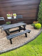 Mooie zwarte kinderpicknicktafel van hout, Zo goed als nieuw, Rechthoekig, Hout, Ophalen