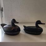 Houten  en stenen eendendoosjes, Ophalen of Verzenden, Rond, Hout