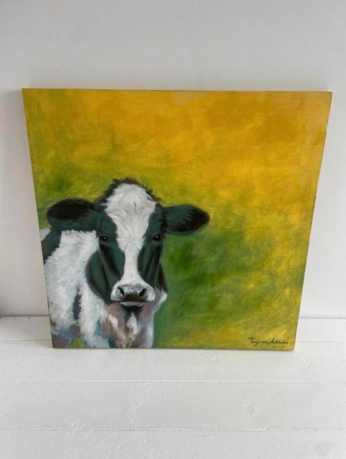 Tanja van Achterberg, koe groen., Antiek en Kunst, Kunst | Schilderijen | Modern, Ophalen of Verzenden