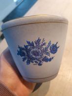 Flora plateel Gouda Holland vintage bloempot, Rond, Ophalen of Verzenden, Zo goed als nieuw, Minder dan 25 cm
