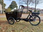Zwarte bakfiets Qivelo Cargo v2.0, 3 kinderen, Zo goed als nieuw, Elektrisch, Ophalen