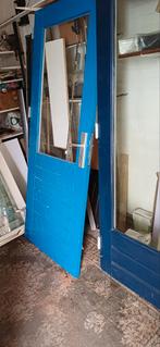 Merbau deur (dubbel glas)81 x 201,5, Doe-het-zelf en Verbouw, Ophalen, Gebruikt, 200 tot 215 cm, Glas