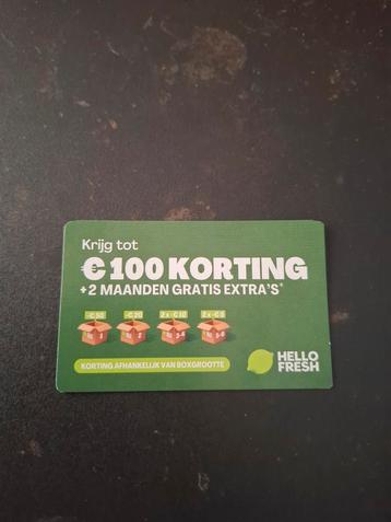 € 100 korting Hello Fresh beschikbaar voor biedingen