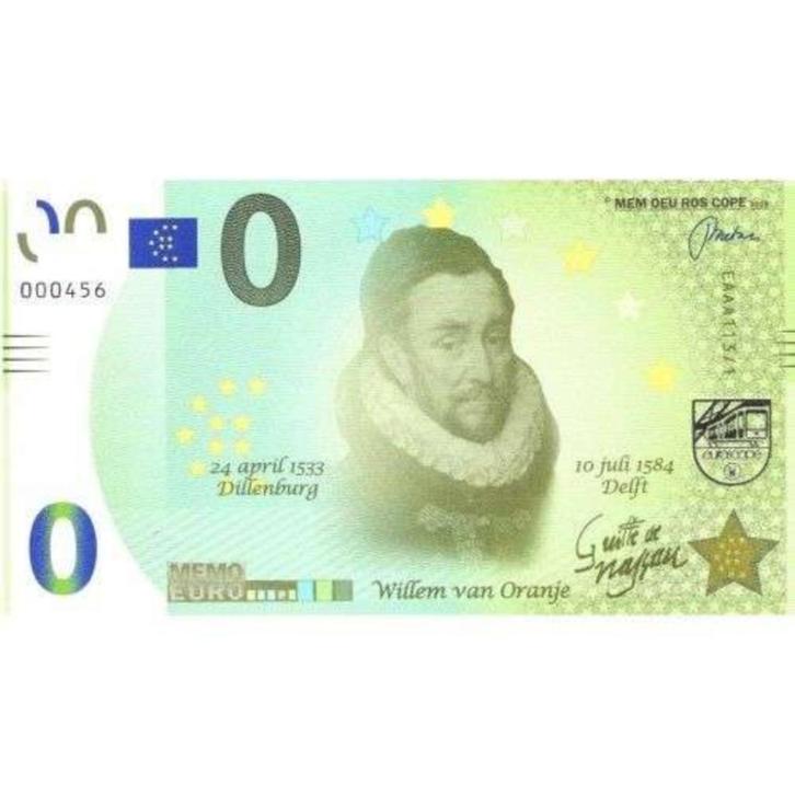 Nederland 0-Euro biljet Willem van oranje 2018, Postzegels en Munten, Bankbiljetten | Nederland, Los biljet, Euro's, Ophalen of Verzenden