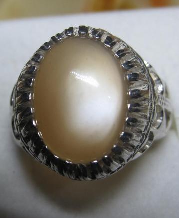 Maansteen excellent design ring zilver 950 groot maansteen  beschikbaar voor biedingen