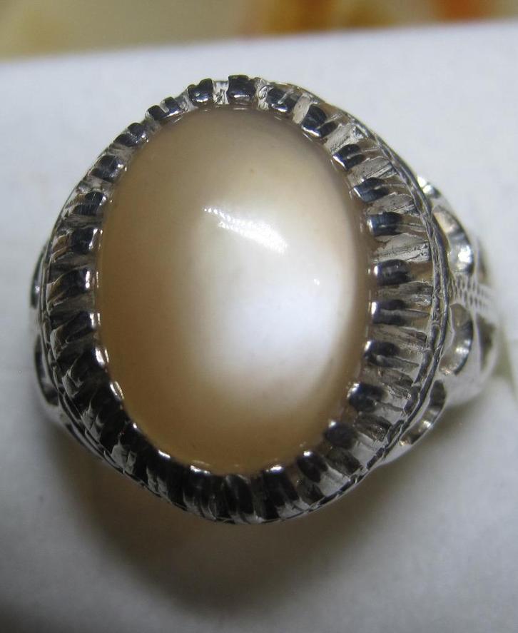 Maansteen excellent design ring zilver 950 groot maansteen, Sieraden, Tassen en Uiterlijk, Ringen, Zo goed als nieuw, Dame of Heer