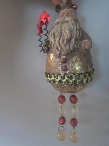 kerstman OUD BEELDJE kerstboom hanger,   vintage kerstbal beschikbaar voor biedingen
