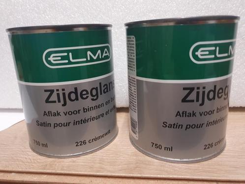 2 blikken Elma zijdeglans – 226 cremewit - 750 ml, Hobby en Vrije tijd, Schilderen, Nieuw, Ophalen