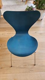 Fritz Hansen nr 735 eetkamer vlinderstoelen staalblauw 4x, Gebruikt, Blauw, Ophalen of Verzenden, Eén
