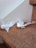 Knijp vogeltjes wit kant set van 2, Ophalen of Verzenden