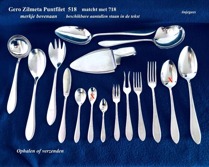 518 Punt 42 stuks = € 42 OF Los tk Gero Zilmeta Matcht 718, Antiek en Kunst, Antiek | Bestek, Ophalen