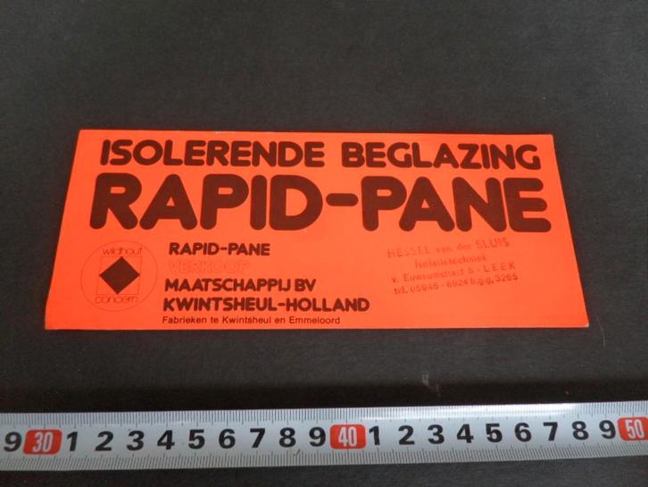 sticker RAPID-PANE Maatschappij bv Kwintsheul, Verzamelen, Stickers, Zo goed als nieuw, Ophalen