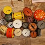 Collectie van antieke blikken spaarpotten verzameling, Verzamelen, Spaarpotten, Ophalen of Verzenden, Gebruikt, Metaal of Blik