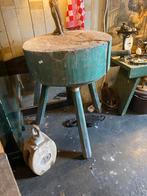 Oude Ronde Slagerstafel - H 76cm, Ø 53cm, Antiek en Kunst, Ophalen