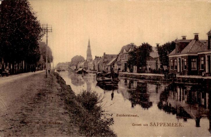Sappemeer - Zuiderstraat, Verzamelen, Ansichtkaarten | Nederland, Ongelopen, Groningen, Voor 1920, Ophalen of Verzenden