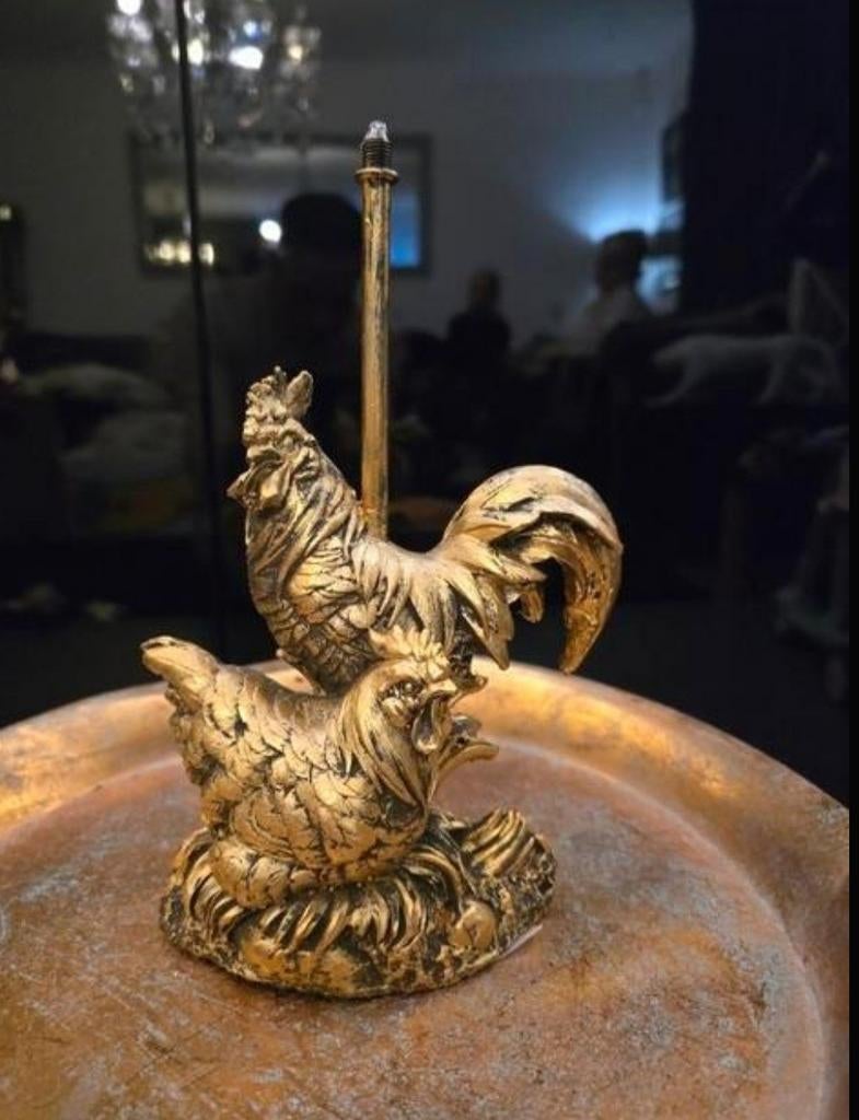 Gouden Haan en Kip lamp Ornament, Ophalen of Verzenden, Nieuw, Overige materialen, Minder dan 50 cm