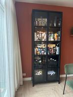 Zwarte zware Vitrinekast - 90x36x225 cm - gekocht bij Loods5, Huis en Inrichting, Kasten | Vitrinekasten, Ophalen, Gebruikt, 200 cm of meer