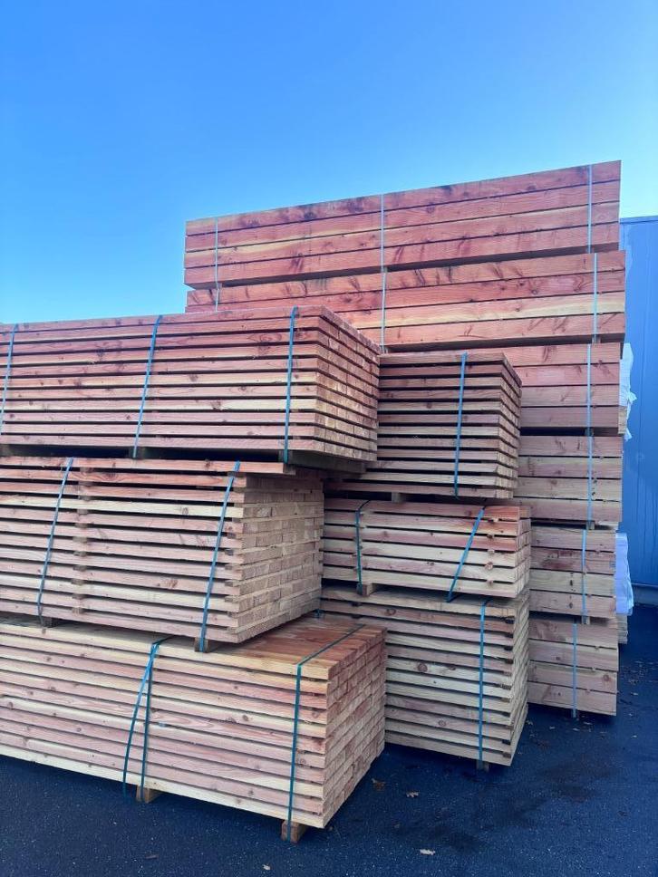 Douglas 50 x 150 mm lengte 4 en 5 meter vanaf €3,33, Tuin en Terras, Palen, Balken en Planken, Nieuw, Balken, 250 cm of meer, Verzenden