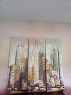 Geschilderd 3 Luik van New York, Antiek en Kunst, Kunst | Schilderijen | Abstract, Ophalen
