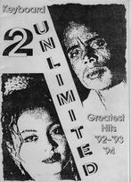 2 Unlimited bladmuziek Keyboard Greatest Hits 92 - 93 - 94, Ophalen, Gebruikt, Artiest of Componist, Keyboard