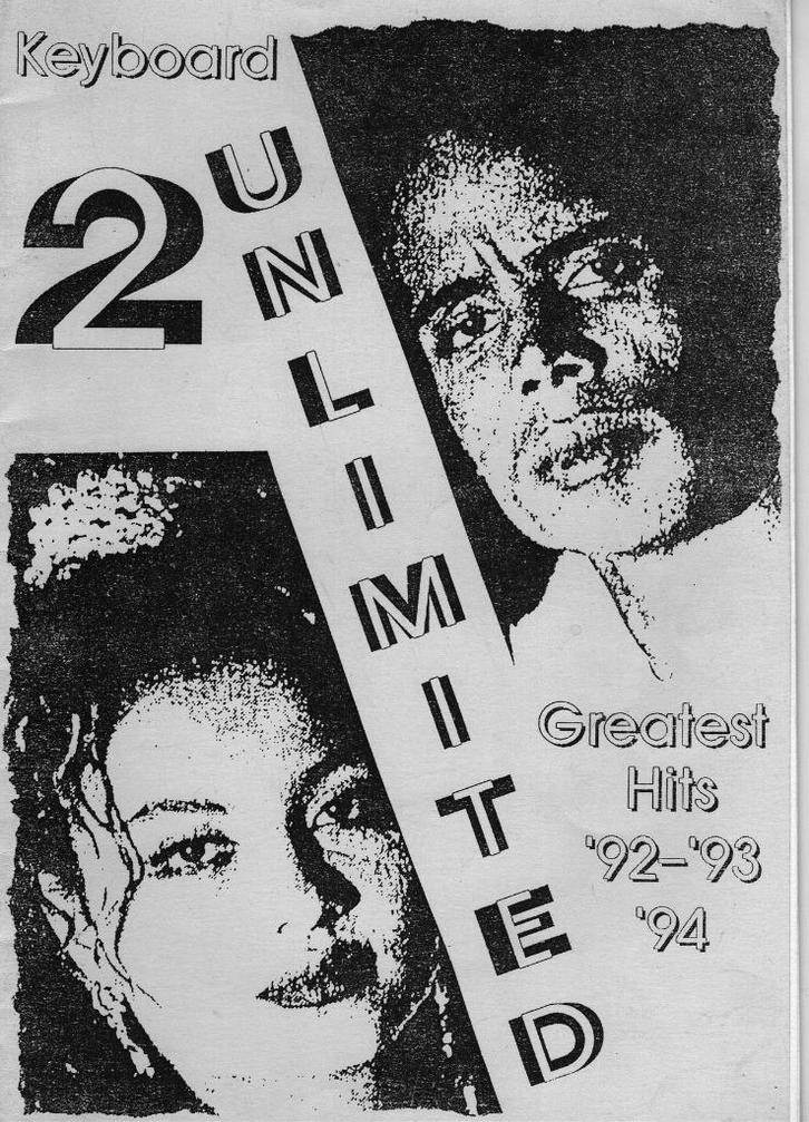 2 Unlimited bladmuziek Keyboard Greatest Hits 92 - 93 - 94, Muziek en Instrumenten, Bladmuziek, Gebruikt, Artiest of Componist