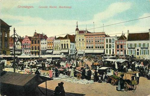 (300-060-013) Groningen Groote Markt, Marktdag, Verzamelen, Ansichtkaarten | Nederland, Groningen, Verzenden