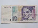 10 Mark bankbiljet 1991 Duitsland, Postzegels en Munten, Bankbiljetten | Europa | Niet-Eurobiljetten, Ophalen of Verzenden, Duitsland