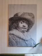 Man met breedgerande hoed, Rembrandt textiel 100 x 150, Huis en Inrichting, Ophalen