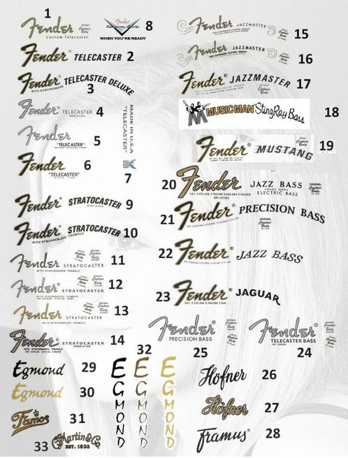 Restauratie waterslidedecals aangeboden 3 decals voor € 9,75, Muziek en Instrumenten, Instrumenten | Toebehoren, Nieuw, Verzenden