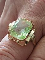 Antiek 14 karaat goud ring peridot groen steen art deco, Sieraden, Tassen en Uiterlijk, Ophalen of Verzenden, Zo goed als nieuw