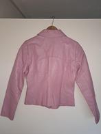 * Zachte Roze Leren Dames Jas / Blazer model * Mt. 36 * ZGAN, Designer Basics, Ophalen of Verzenden, Zo goed als nieuw, Roze
