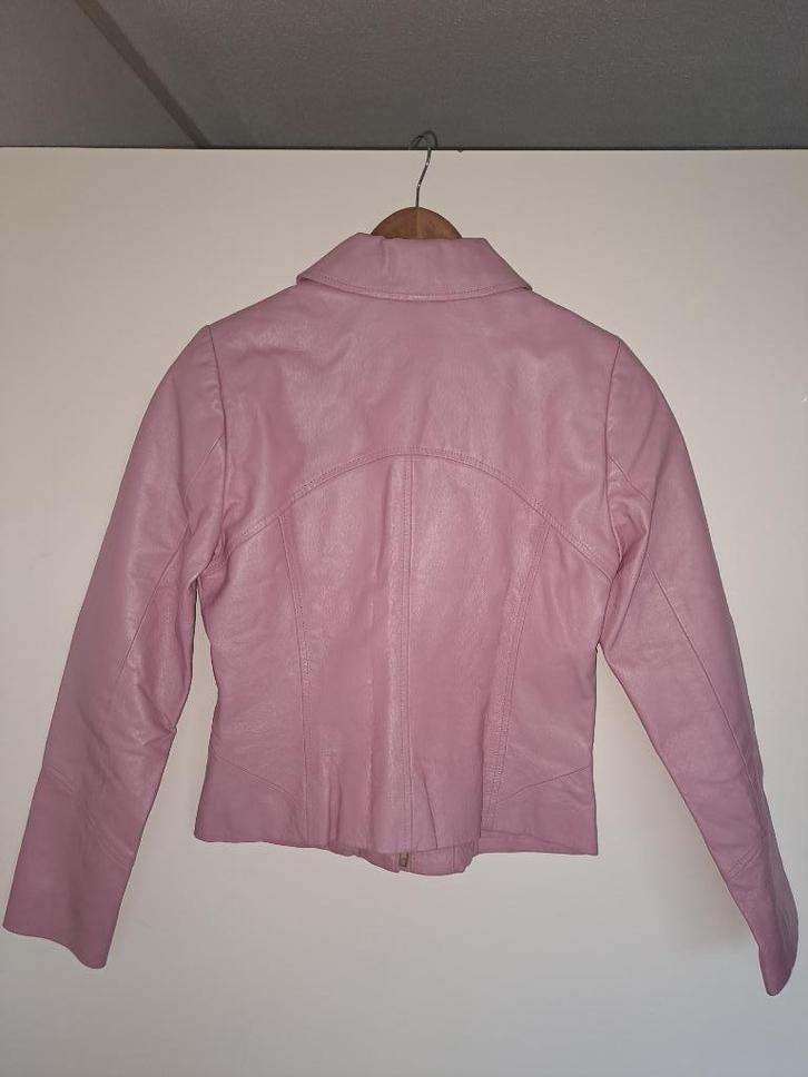 * Zachte Roze Leren Dames Jas / Blazer model * Mt. 36 * ZGAN, Kleding | Dames, Jassen | Winter, Zo goed als nieuw, Maat 36 (S)