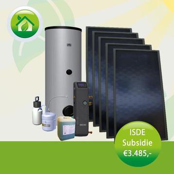 Zonneboiler compleet systeem 17 GJ (5 panelen en 500L) beschikbaar voor biedingen
