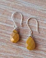 handgemaakte oorbellen echt zilver en mookaiet, Sieraden, Tassen en Uiterlijk, Oorbellen, Hangers, Bruin, Verzenden, Nieuw