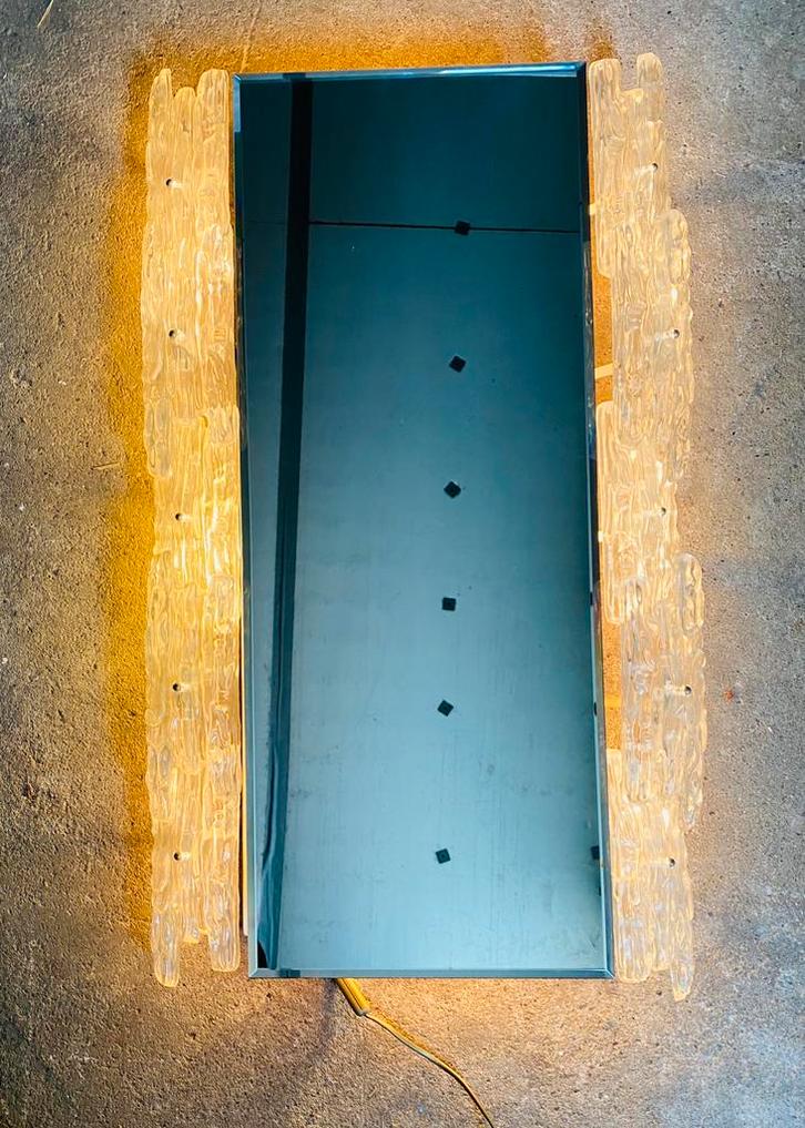 Iced Glass spiegel met verlichting van Hillebrand, Huis en Inrichting, Woonaccessoires | Spiegels, Gebruikt, 50 tot 75 cm, Minder dan 100 cm