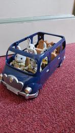 Sylvanian Families blauwe auto met familie konijn., Ophalen, Zo goed als nieuw, Toebehoren