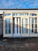 Pui met dubbele deuren en zijlichten boven licht, Ophalen, Gebruikt, Buitendeur, Glas