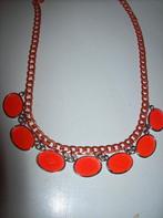 Ketting Oranje Schakels en Mooie Fraaie Oranje Hangers, Sieraden, Tassen en Uiterlijk, Kettingen, Verzenden, Nieuw, Oranje, Overige materialen