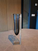 Vintage design Murano Sommerso blokvaas, grijs, Huis en Inrichting, Woonaccessoires | Vazen, Ophalen of Verzenden, Blauw, Minder dan 50 cm