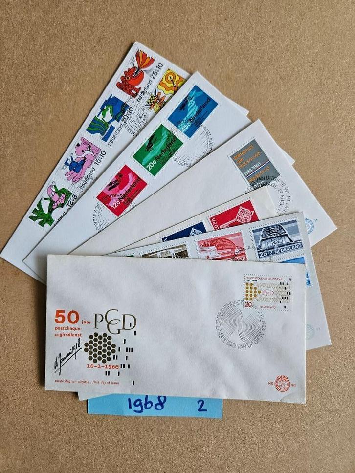 FDC JAAR 1968 - BIJNA COMPLEET - 6 EERSTE DAG ENVELOPPEN, Postzegels en Munten, Postzegels | Eerstedagenveloppen, Onbeschreven