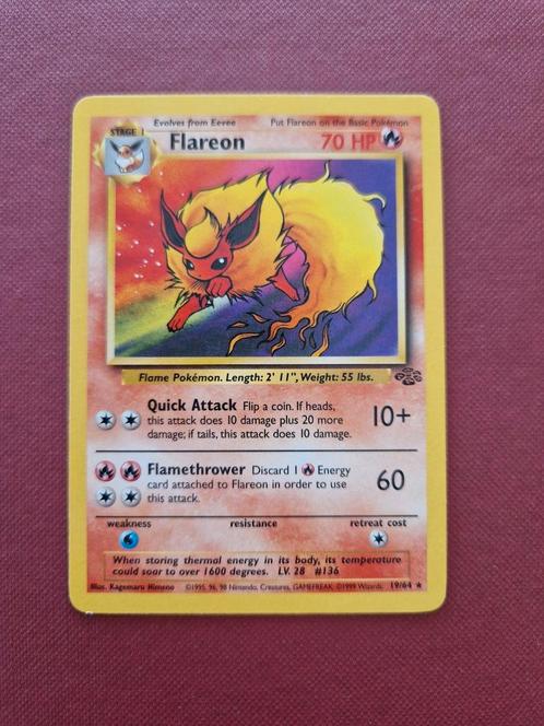 Pokemon Flareon Jungle Engels kaart, Hobby en Vrije tijd, Verzamelkaartspellen | Pokémon, Zo goed als nieuw, Ophalen of Verzenden