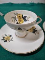 kop en schotel spenzo vintage gele roos, Antiek en Kunst, Antiek | Servies los, Ophalen of Verzenden