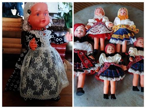 Oude klederdracht pop uit nederland en vijf rubber Tsjechie, Verzamelen, Poppen, Gebruikt, Pop, Ophalen of Verzenden