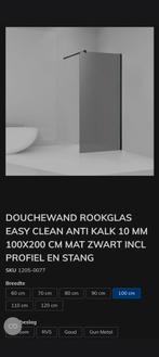 Douche wand zwart rook glas, Ophalen, Overige typen, Nieuw, 50 tot 100 cm