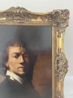 Rembrandt, zelfportret, nageschilderd, met unieke lijst, Ophalen, Zo goed als nieuw, Schilderij, 75 cm of meer